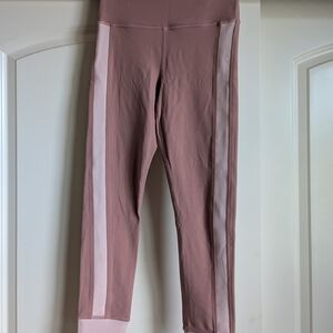 Athleta Kids Mauve Leggings with Striped Accent